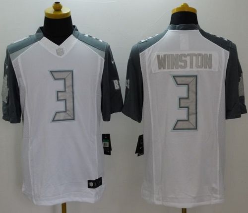 Nike Buccaneers #3 Jameis Winston White Men's Stitched NFL Limited Platinum Jersey